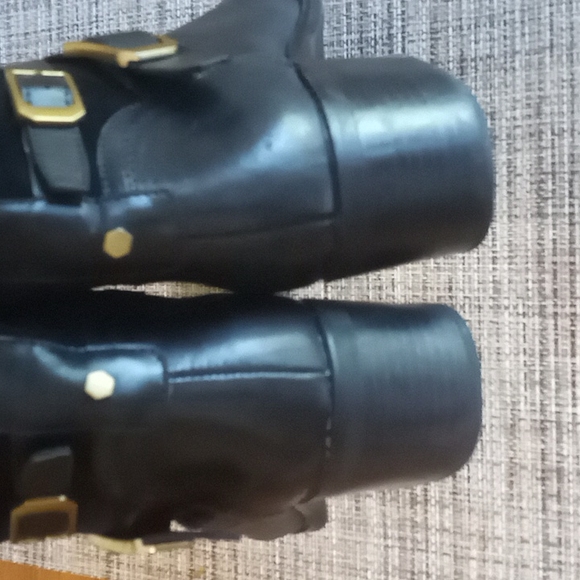 Franco Sarto "Lapis" Black Leather & Suede Look Knee High Boots in Size 7M - Picture 10 of 11